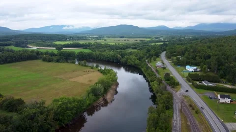 Connecticut River Aerial Stock Footage 306681990