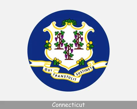 Connecticut Round Flag Stock Illustration