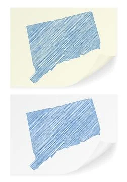 Connecticut scribble map Illustrazione stock