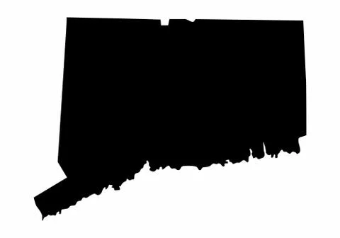 Connecticut silhouette map Stock Illustration