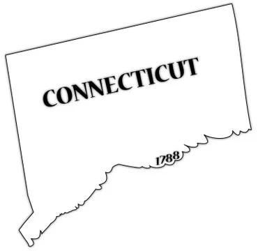 Connecticut State and Date Stock Illustration