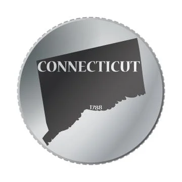 Connecticut State Coin Illustrazione stock