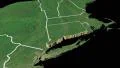 Connecticut state extruded on the satellite map of the USA isolated on black 4k or 4k+ Resolution