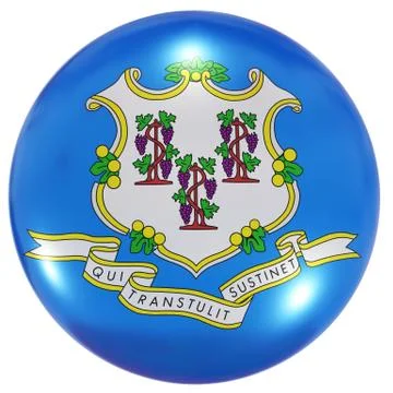 Connecticut State flag button Stock Illustration