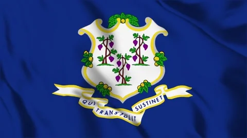 Connecticut State Flag Loop 4K Видео 243873770