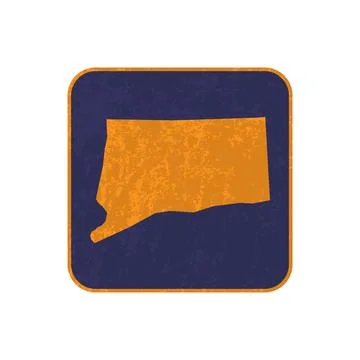 Connecticut state map square with grunge texture. Vector illustration. Stock Illustration