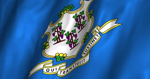Connecticut Waving Flag-4K Stock Footage 47311210