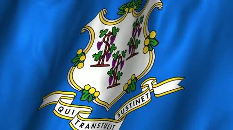 Connecticut Waving Flag Stock Footage