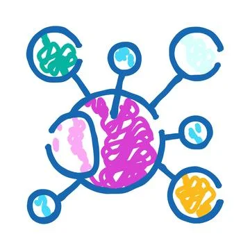 Connecting abstract data nodes in a digital network Stock Illustration