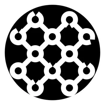 Connecting abstract geometric network inside a circle Stock Illustration