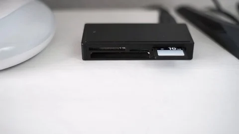 Connecting and reading information from an SD card. Stock Footage 118751899