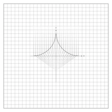 Connecting Arcs Along Y Axis On Notebook Sheet Stock-Illustration