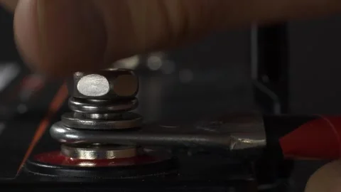 Connecting a battery on an off-grid solar system Stock Footage 312638636