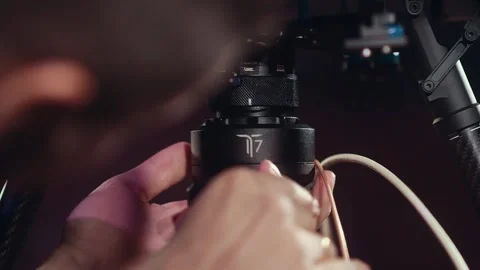 Connecting blocks. Drone assembly Stock Footage 244734303
