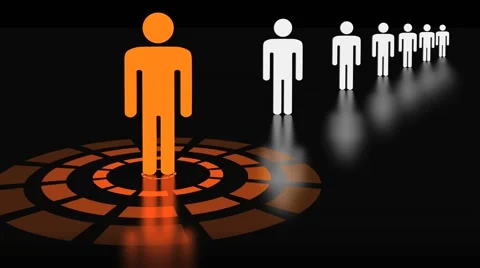Connecting circles between persons for teamwork Stock Footage 50213289