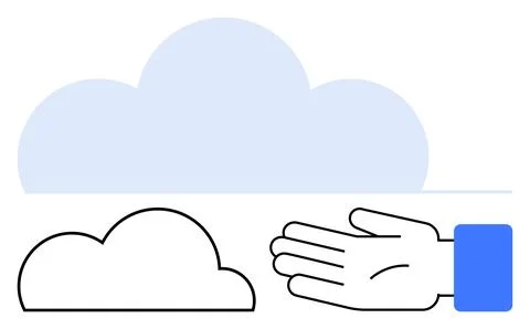 Connecting with the Cloud Symbol of Modern Technology and Human Interaction Illustrazione stock