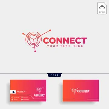 Connecting communication logo template vector illustration Stock Illustration