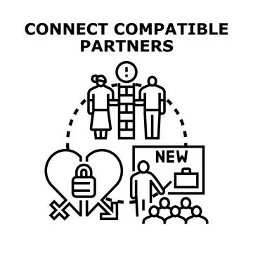 Connecting compatible partners concept vector illustration Stock Illustration