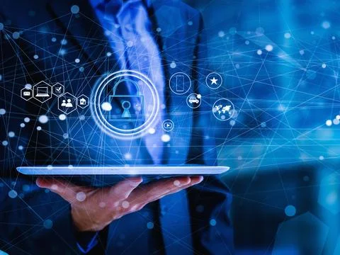 Connecting computer networks to modern cities in the future 스톡 사진
