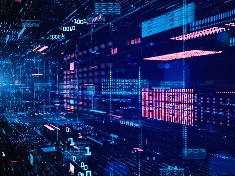Connecting computer networks to modern cities in the future Foto stock