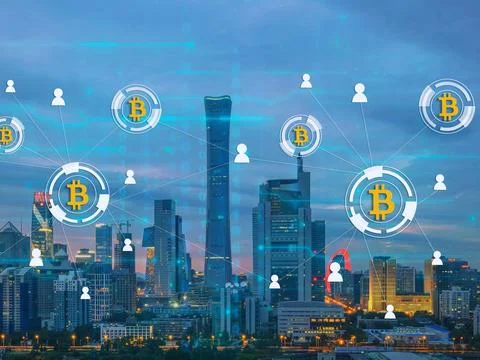 Connecting computer networks to modern cities in the future 스톡 사진