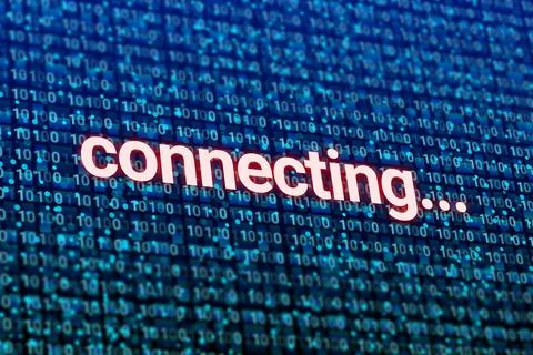 Connecting digital technology bright background with computer code. Stock Illustration