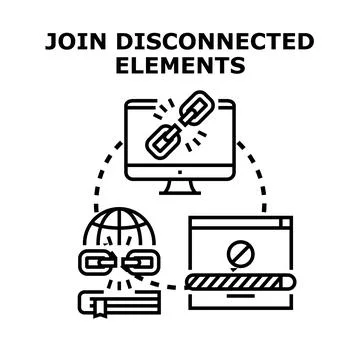 Connecting disconnected digital elements linking information and resources 库存插图
