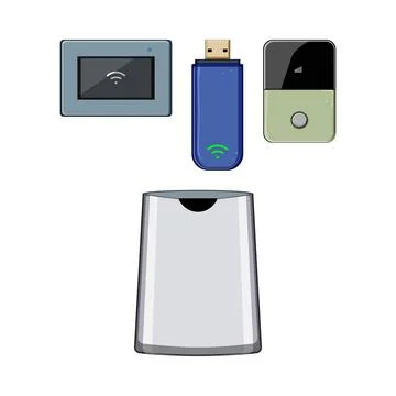 Connecting diverse devices to high speed wireless internet Stock Illustration