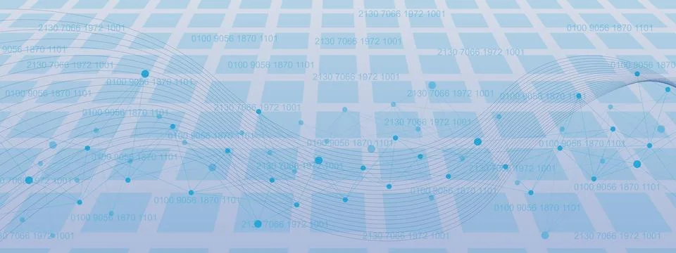 Connecting dots and lines with rectangle pattern for network connection Stock Illustration