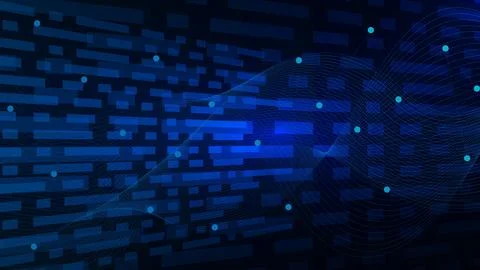 Connecting dots and lines with wave flow background. 스톡 일러스트
