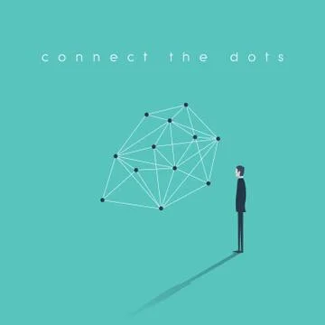 Connecting dots business concept. Problem solution finding abstract vector 스톡 일러스트