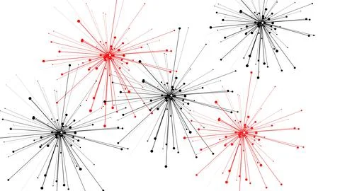 Connecting dots expanding network data explosion concept 스톡 일러스트