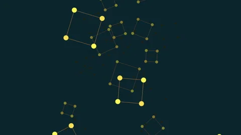 Connecting the dots a network of yellow circles forming a web-like pattern on Stock Footage 263556120