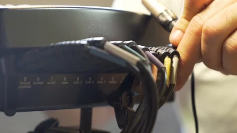 Connecting Electric Drums Stock-Footage 83286321