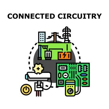 Connecting electric power to modern electronic technology 库存插图