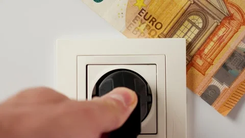 Connecting an electrical consumer plug to a home socket with an inserted euro Stock Footage 248924959