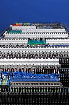 Connecting electrical modules using. Stockfoto's