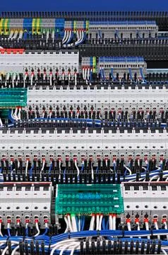Connecting electrical modules using. Stockfoto's