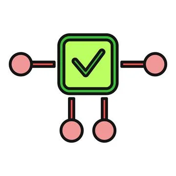Connecting elements showing task completion process checkbox Stockillustratie