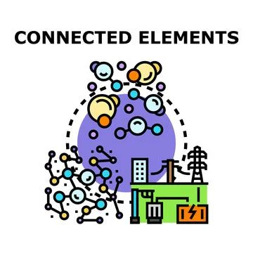 Connecting elements within digital network infrastructure concept Stock-Illustration