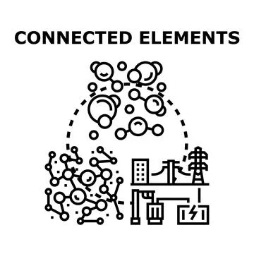 Connecting elements within digital network infrastructure concept Stockillustratie