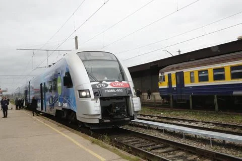 Connecting Europe Express (CEE) Baltic train arrives in Riga, Latvia - 21 Sep 20 Stock Photos