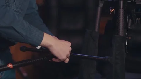Connecting the footboard. Drone assembly Stock Footage 244734251