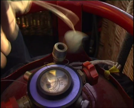 connecting a gas-cylinder Stock Footage