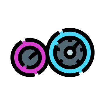 Connecting gears creating system and innovative mechanism Stock Illustration