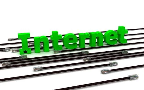 Connecting to a global Internet network 库存插图