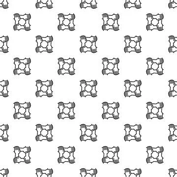 Connecting hands forming a rectangular frame seamless pattern Illustrazione stock