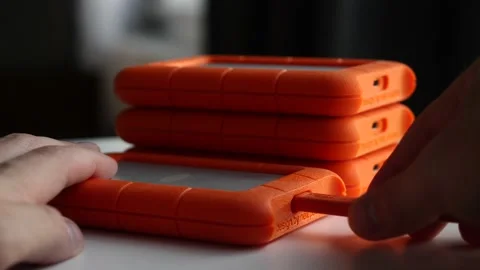 Connecting the hard drive. Stock Footage 154532457