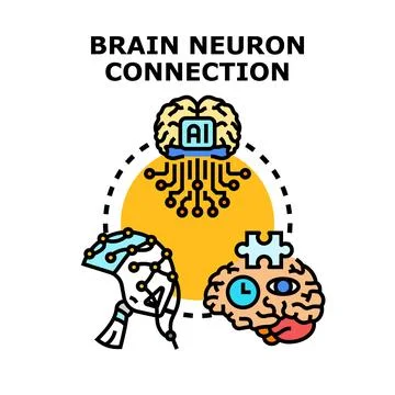 Connecting human brain with artificial intelligence concept Stock Illustration