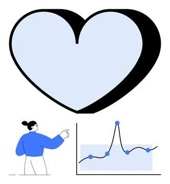 Connecting Human Emotion and Data Bridging Heart and Analytics through Visu.. Illustrazione stock
